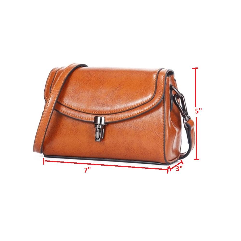 JeHouze Fashion Women Genuine Leather Crossbody Mini Handbag Metal Strap Small Purse Handbags & Purses jehouze