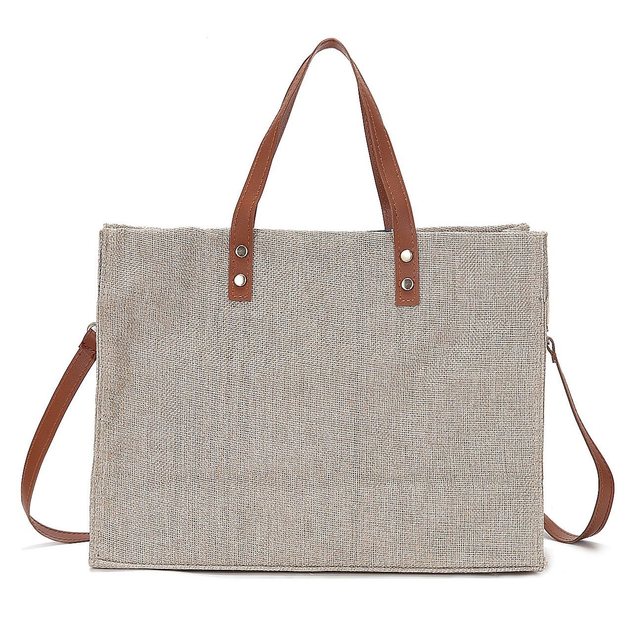 JeHouze Women Canvas Light Weight Tote Bag Casual Crossbody Handbag(Black) Handbags & Purses jehouze
