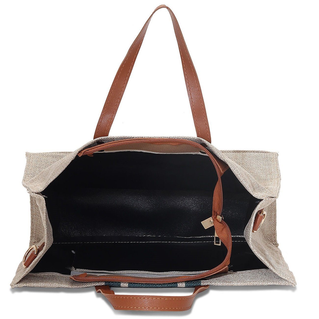 JeHouze Women Canvas Light Weight Tote Bag Casual Crossbody Handbag(Black) Handbags & Purses jehouze