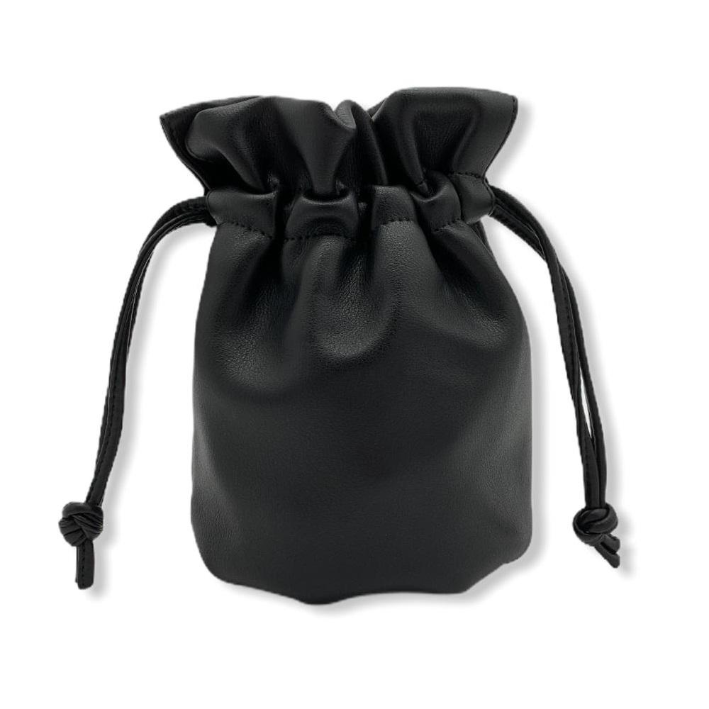 JeHouze Women Girls Leather Bucket Drawstring Shoulder Bag Strap Sling Mini Purse Handbags & Purses jehouze Black
