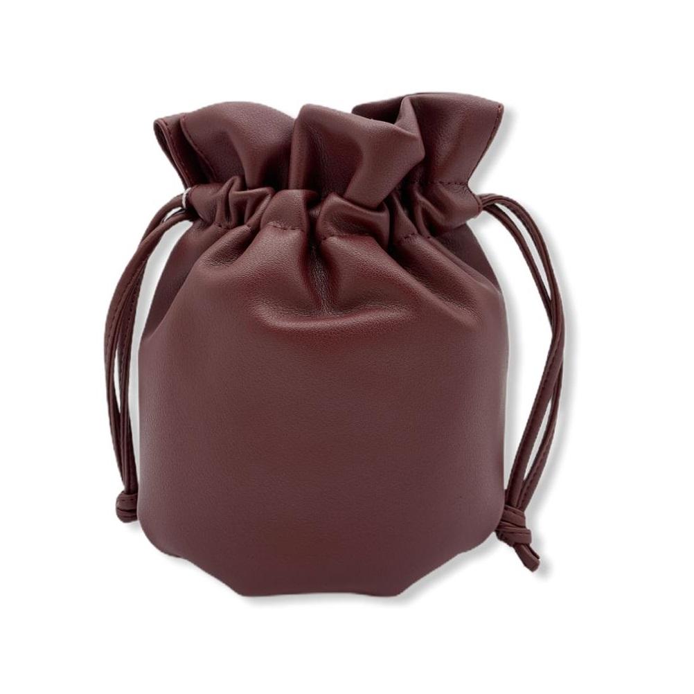 JeHouze Women Girls Leather Bucket Drawstring Shoulder Bag Strap Sling Mini Purse Handbags & Purses jehouze Red