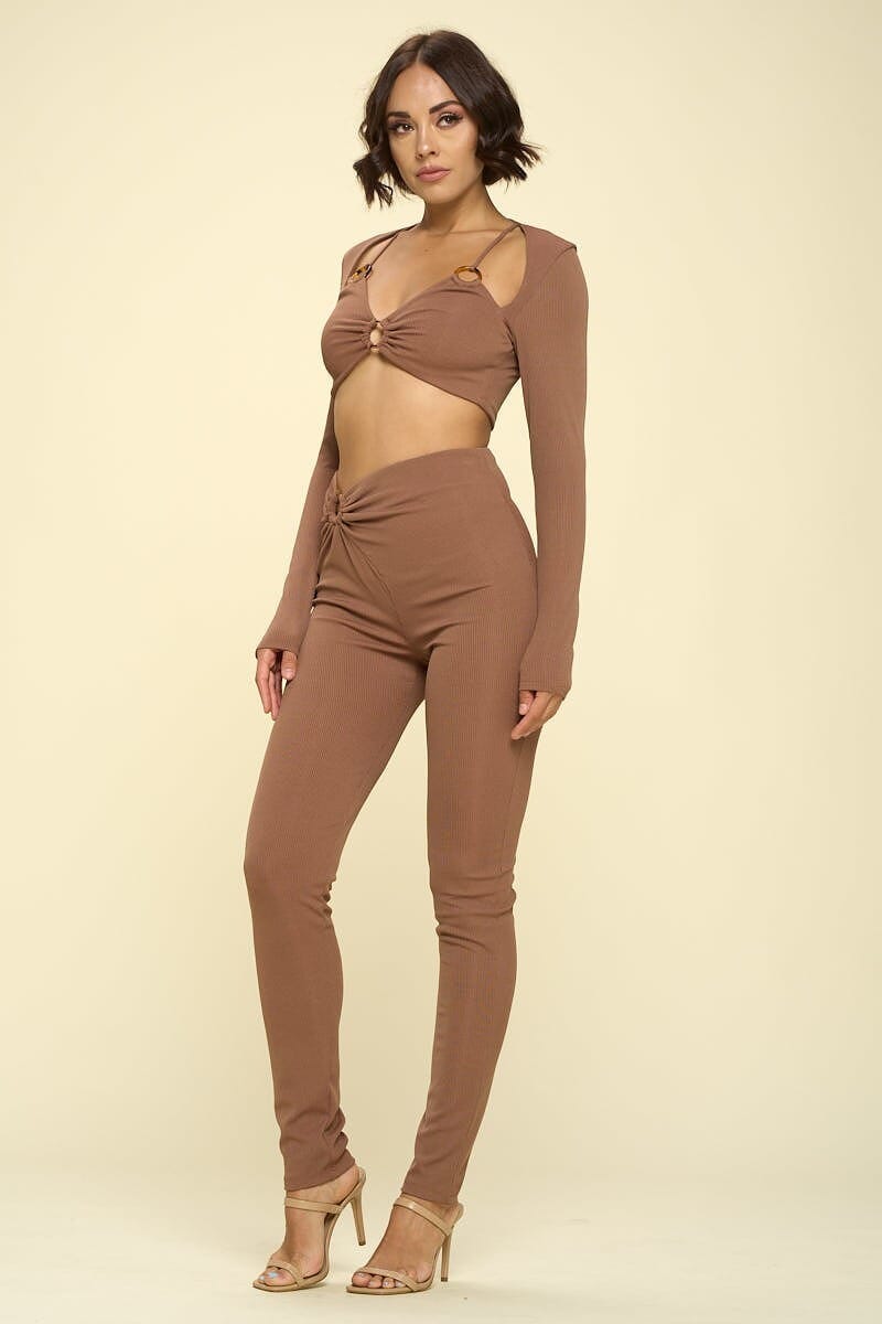 Latte Brown Bikini Top and pant 2 Piece sets Matching Sets jehouze