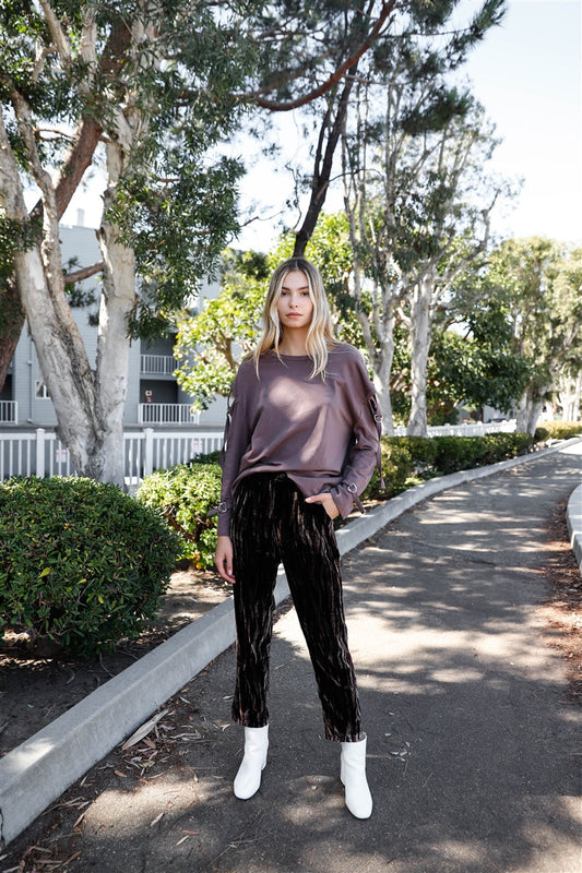 Long Sleeve Cut-out Sweater Shirts & Tops jehouze