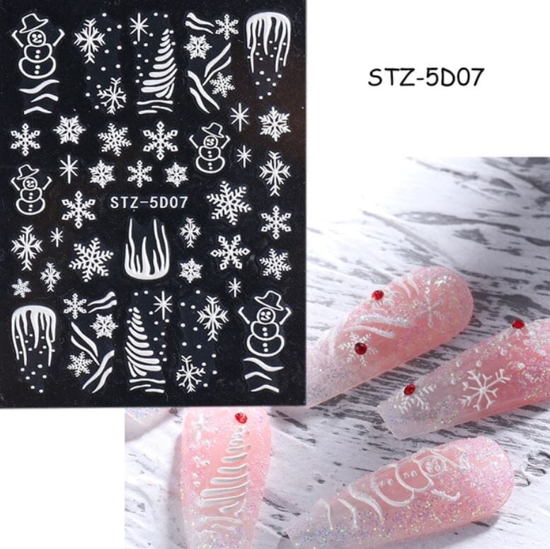 Nail Art Sticker Decals 5D Self Adhesive Luxurious Decoration DIY Acrylic Supplier jehouze STZ-5D07 