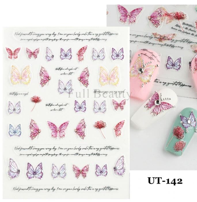 Nail Art Sticker Decals 5D Self Adhesive Luxurious Decoration DIY Acrylic Supplier jehouze UT-142 