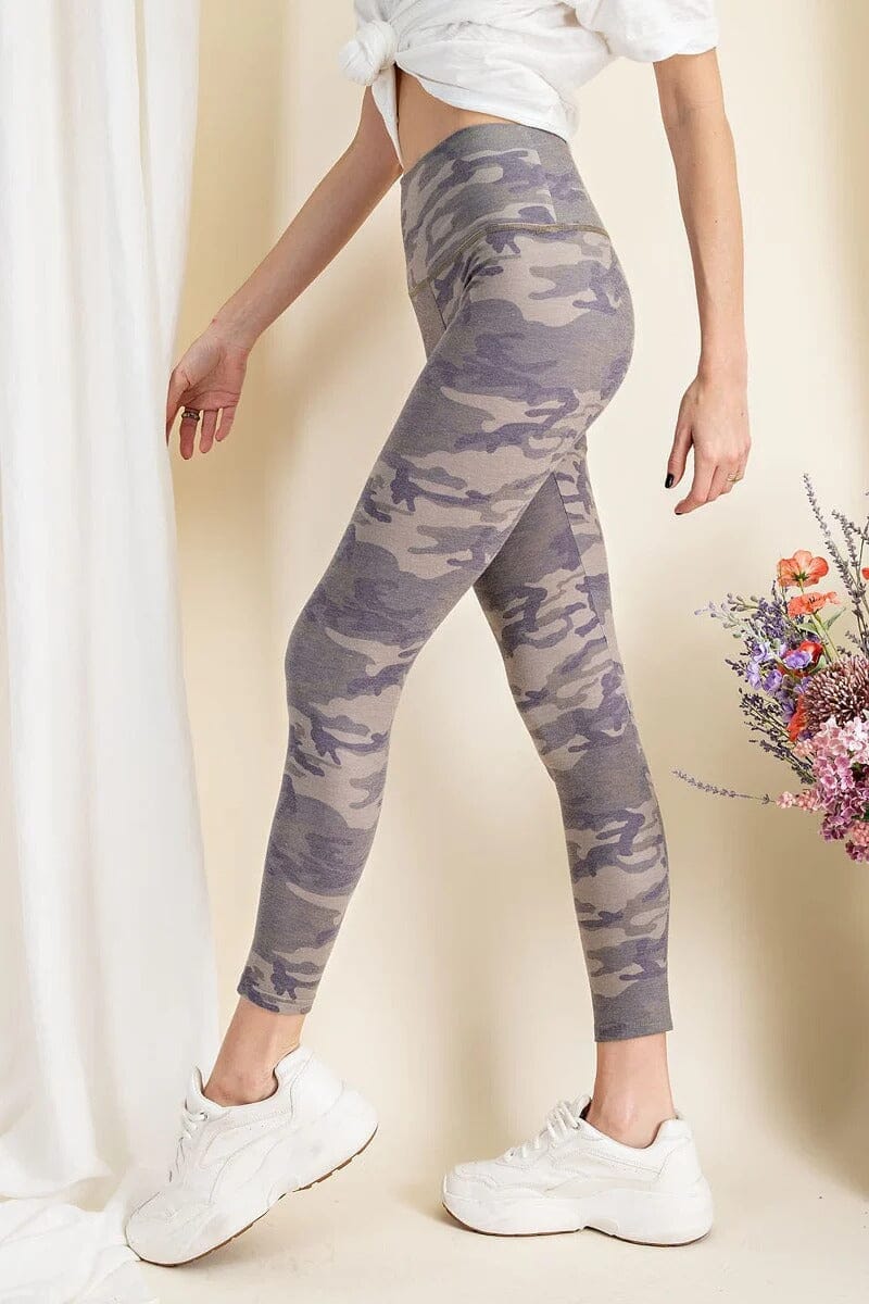 Olive Green Camouflage Ankle High Waisted Workout Yoga Leggings Bottoms jehouze 