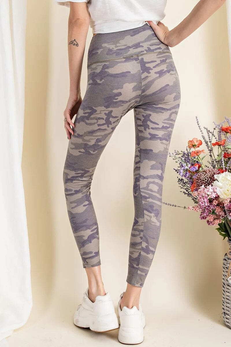 Olive Green Camouflage Ankle High Waisted Workout Yoga Leggings Bottoms jehouze 