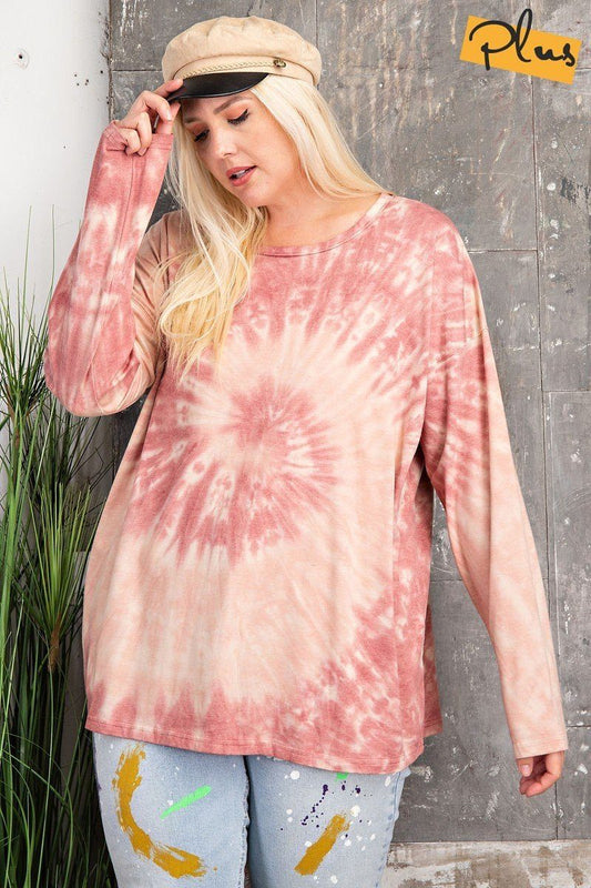 Plus Size Ls Special Washed Poly Rayon Knit Top Shirts & Tops jehouze