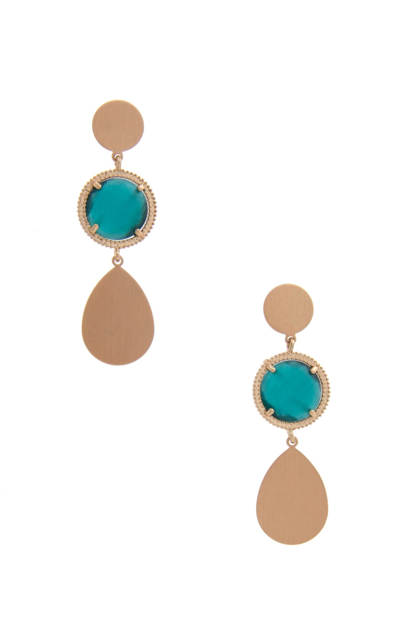 Round Gem Teardrop Dangle Earring Earrings jehouze