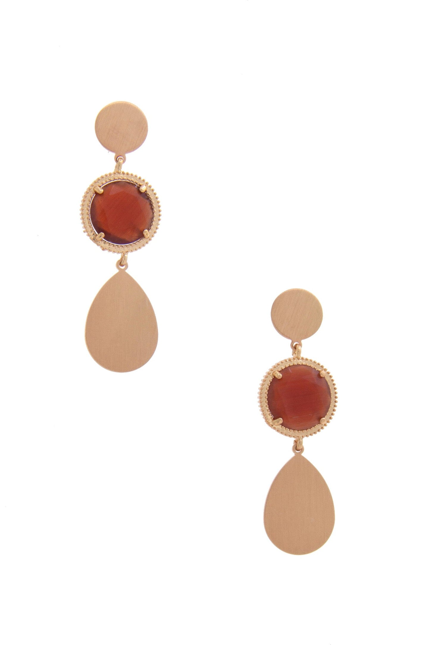 Round Gem Teardrop Dangle Earring Earrings jehouze