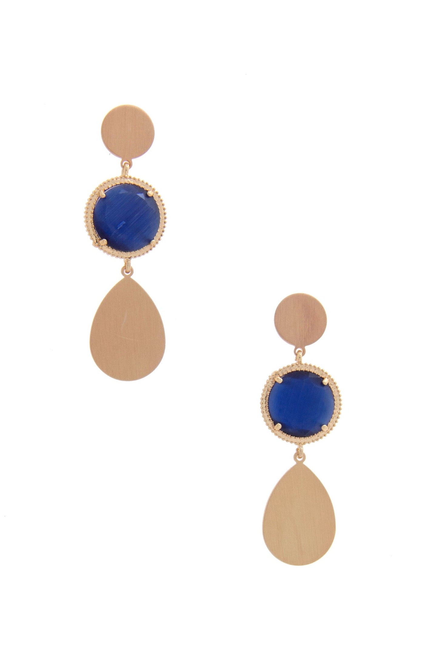 Round Gem Teardrop Dangle Earring Earrings jehouze