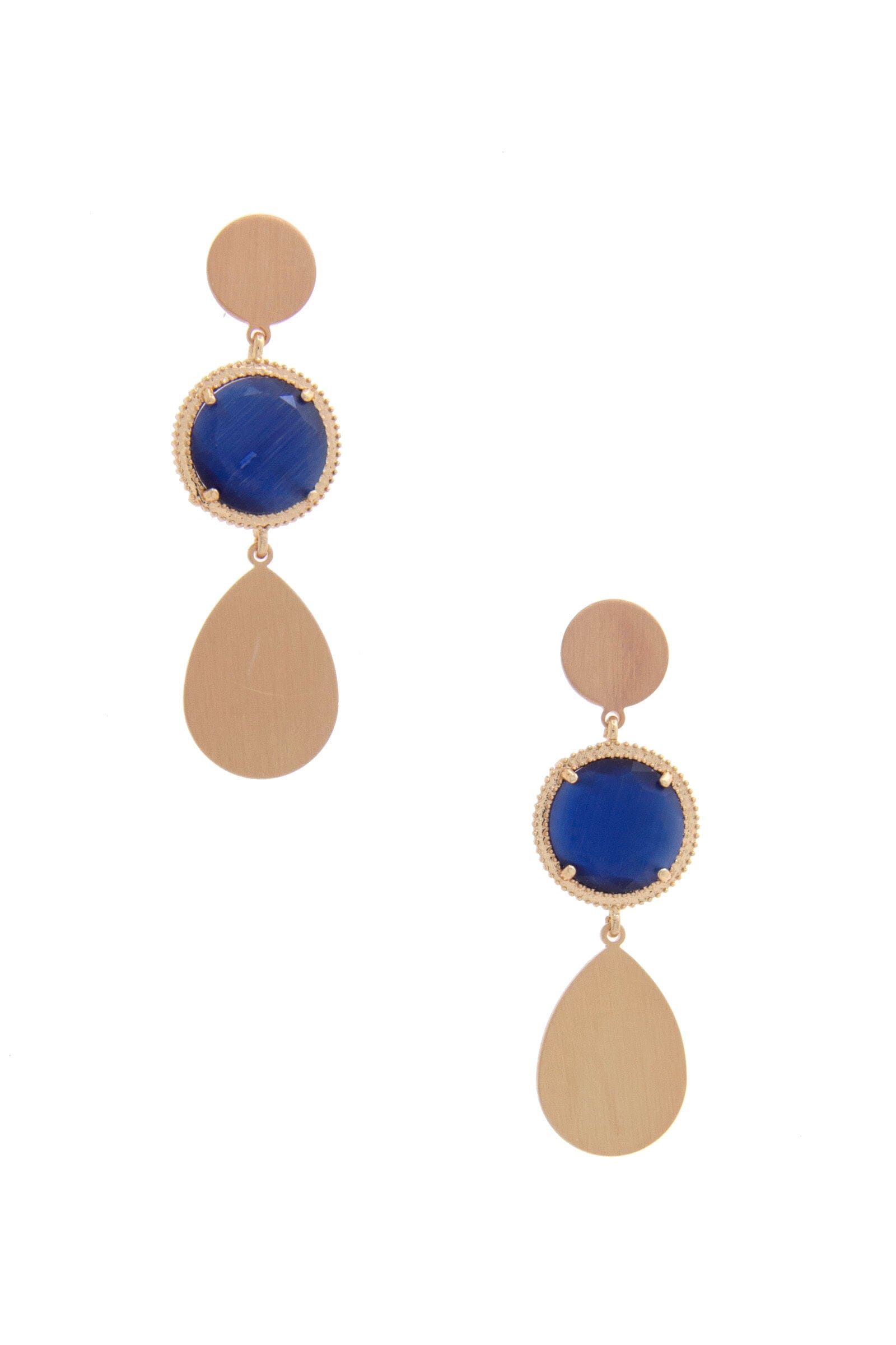 Round Gem Teardrop Dangle Earring Earrings jehouze
