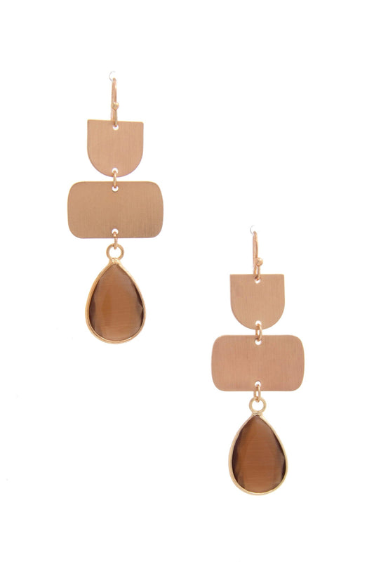 Teardrop Gem Multi Shape Dangle Earring Earrings jehouze