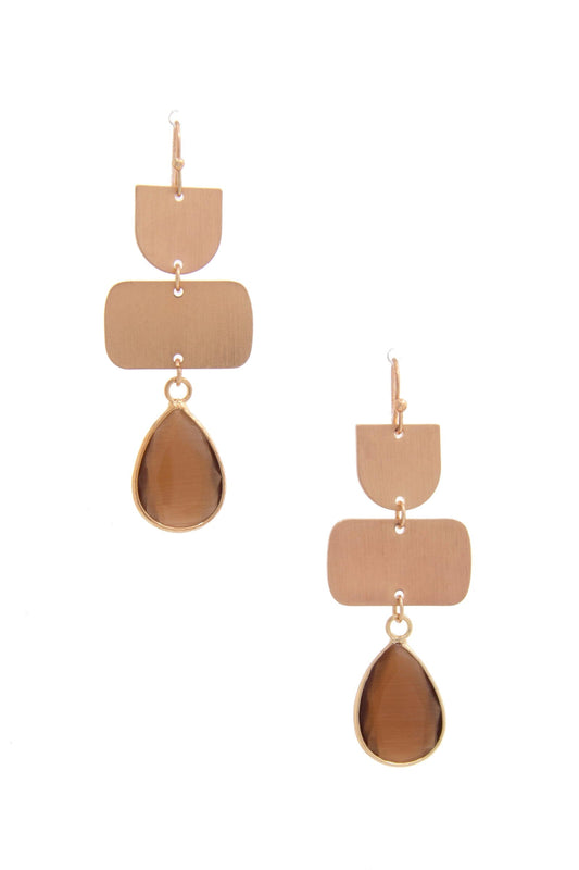 Teardrop Gem Multi Shape Dangle Earring Earrings jehouze 