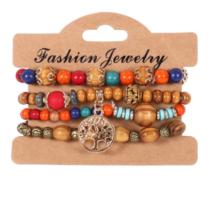Women Bohemian Multilayer Stretch Colorful Beads Bracelet with charm Jewelry_ Jewelry jehouze BR110-1