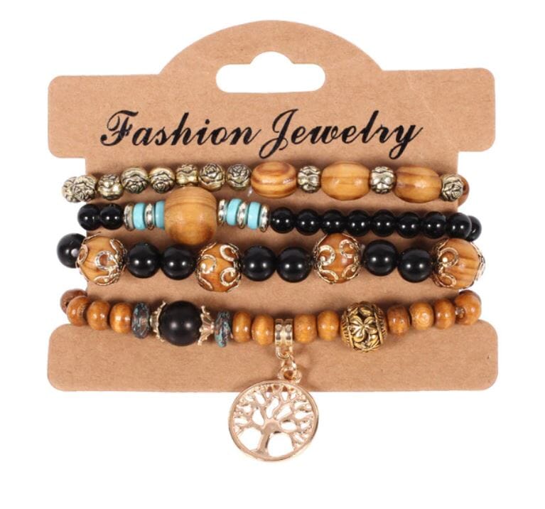 Women Bohemian Multilayer Stretch Colorful Beads Bracelet with charm Jewelry_ Jewelry jehouze BR110-2 