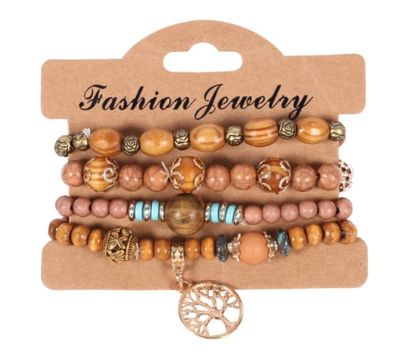 Women Bohemian Multilayer Stretch Colorful Beads Bracelet with charm Jewelry_ Jewelry jehouze BR110-4
