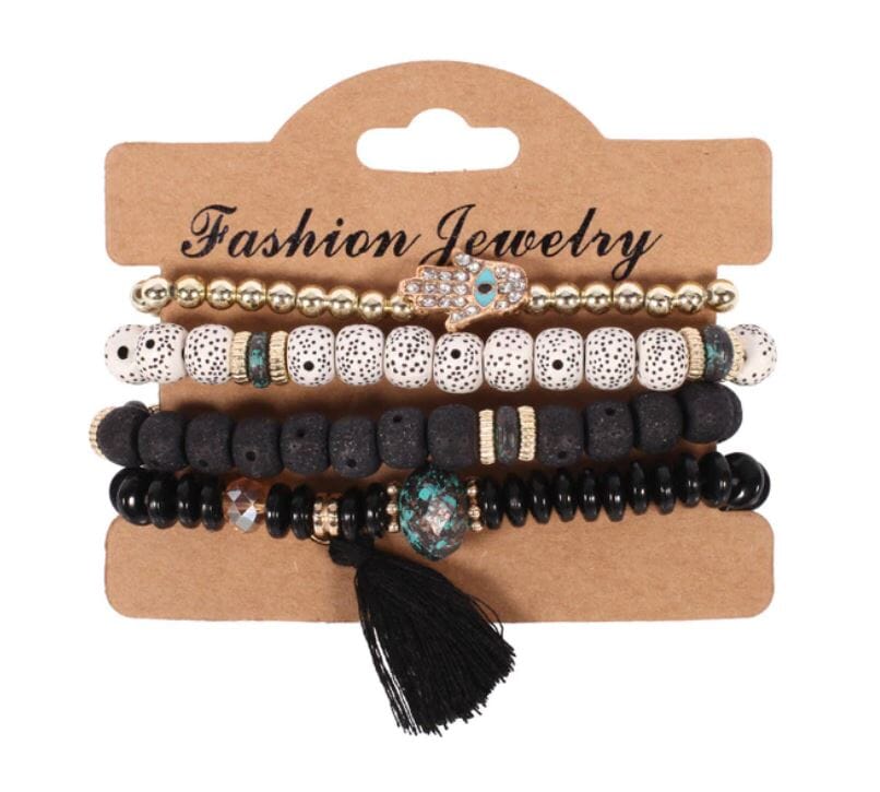 Women Bohemian Multilayer Stretch Colorful Beads Bracelet with charm Jewelry_ Jewelry jehouze BR111-2
