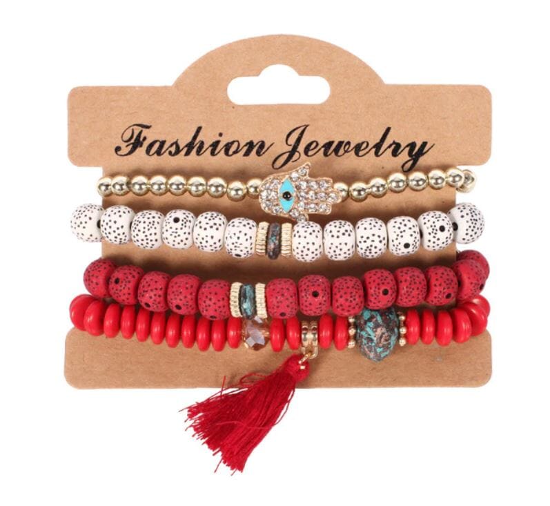 Women Bohemian Multilayer Stretch Colorful Beads Bracelet with charm Jewelry_ Jewelry jehouze BR111-5