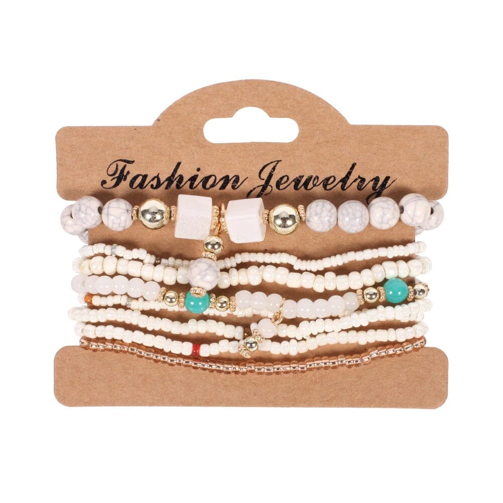 Women Bohemian Multilayer Stretch Colorful Beads Bracelet with charm Jewelry_ Jewelry jehouze BR112-2