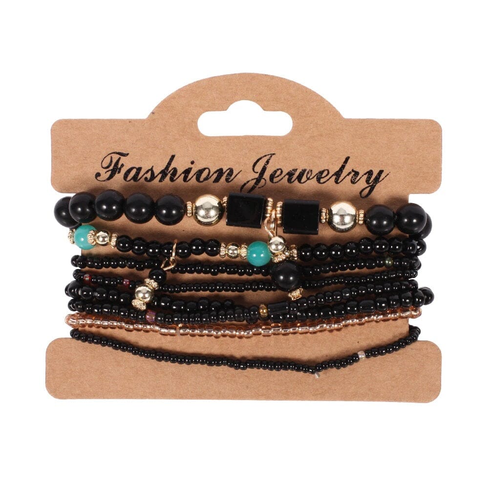 Women Bohemian Multilayer Stretch Colorful Beads Bracelet with charm Jewelry_ Jewelry jehouze BR112-3