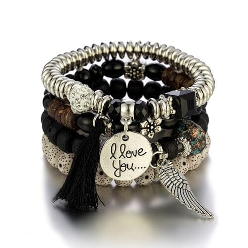 Women Bohemian Stackable Beads Multilayer Stretch Elastic Bracelet set Bracelets jehouze 15