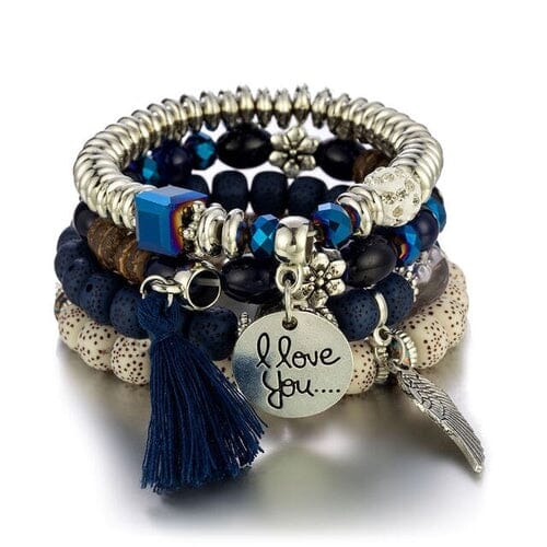 Women Bohemian Stackable Beads Multilayer Stretch Elastic Bracelet set Bracelets jehouze 17
