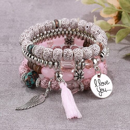 Women Bohemian Stackable Beads Multilayer Stretch Elastic Bracelet set Bracelets jehouze 20
