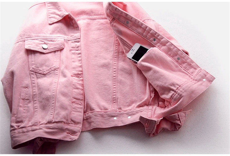 Women Drop Shoulder Denim Jacket Casual Outerwear Coats & Jackets jehouze 