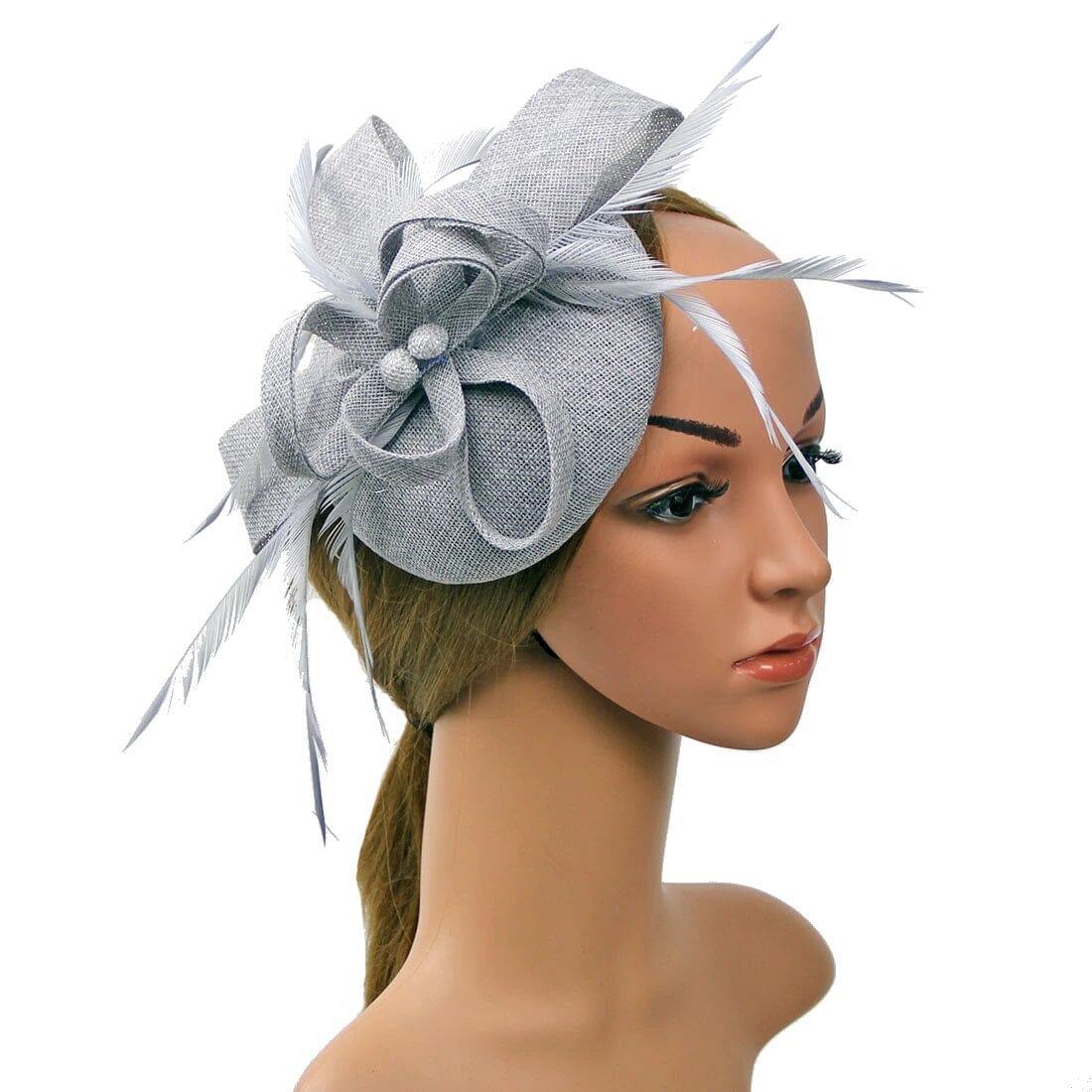 Women Fascinators Flower Ladies Pillbox Headband with clips Bridal Wedding Cocktail Tea Party Hat Hat jehouze 10 gray 