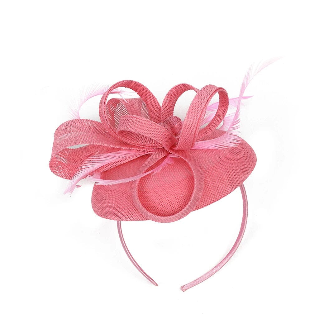 Women Fascinators Flower Ladies Pillbox Headband with clips Bridal Wedding Cocktail Tea Party Hat Hat jehouze 13 pink 