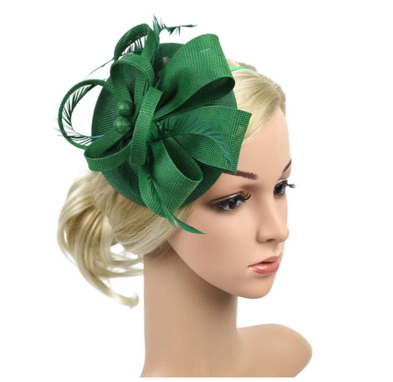 Women Fascinators Flower Ladies Pillbox Headband with clips Bridal Wedding Cocktail Tea Party Hat Hat jehouze 3 green 