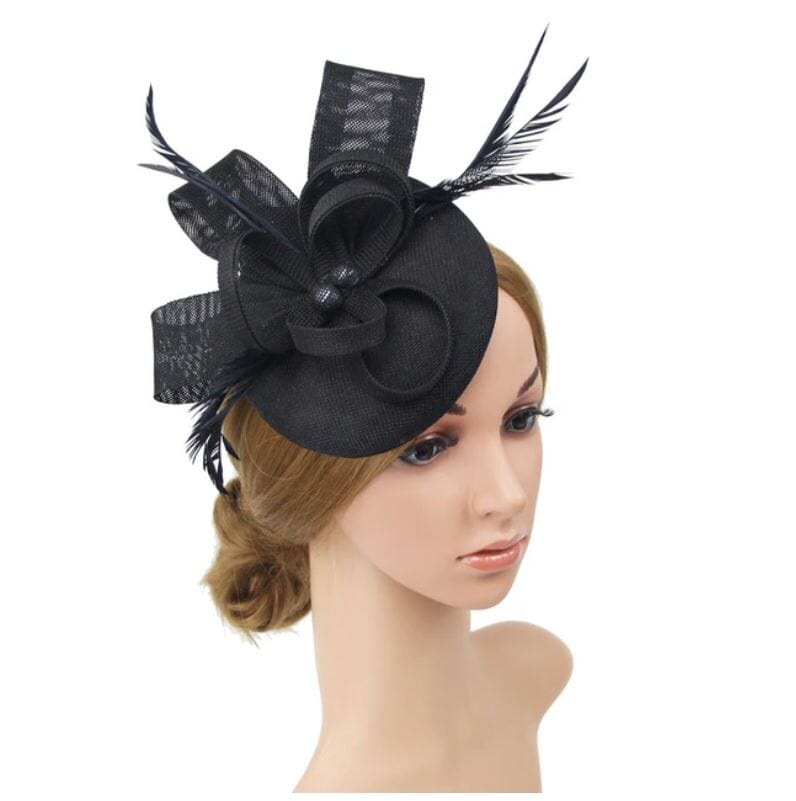 Women Fascinators Flower Ladies Pillbox Headband with clips Bridal Wedding Cocktail Tea Party Hat Hat jehouze 4 black 