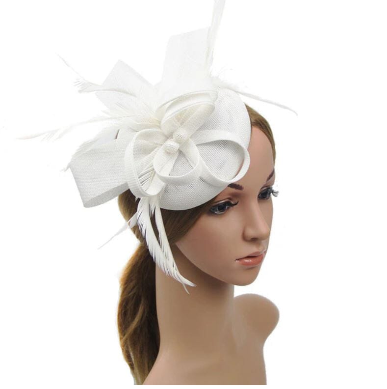 Women Fascinators Flower Ladies Pillbox Headband with clips Bridal Wedding Cocktail Tea Party Hat Hat jehouze 5 white 