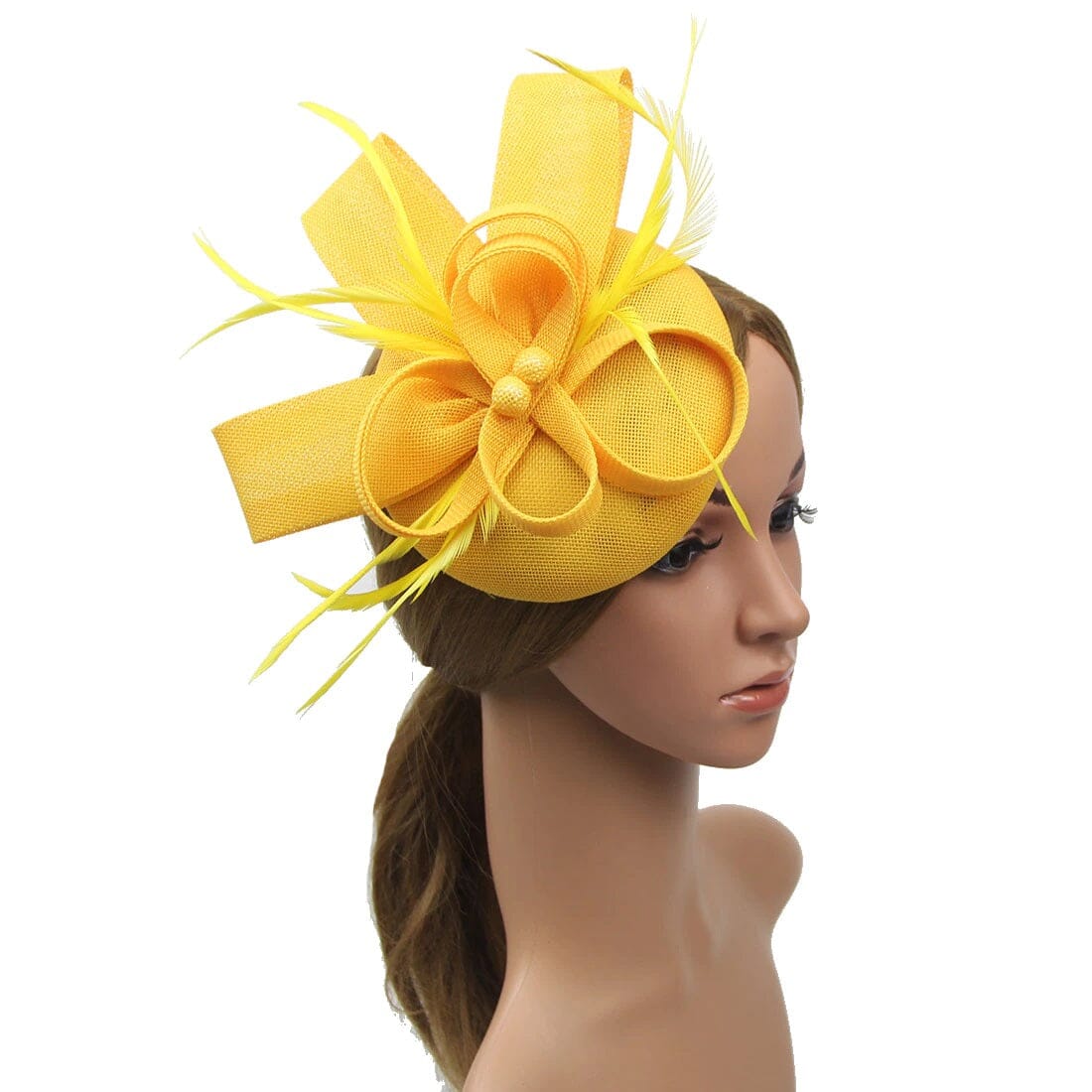 Women Fascinators Flower Ladies Pillbox Headband with clips Bridal Wedding Cocktail Tea Party Hat Hat jehouze 6 yellow 