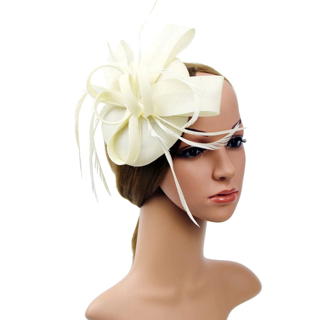 Women Fascinators Flower Ladies Pillbox Headband with clips Bridal Wedding Cocktail Tea Party Hat Hat jehouze 7 Ivory 