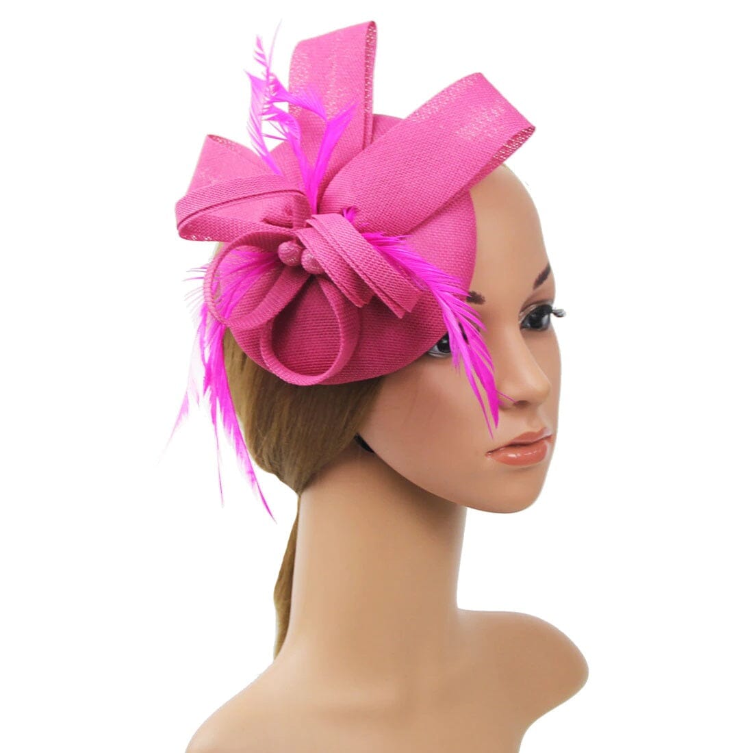 Women Fascinators Flower Ladies Pillbox Headband with clips Bridal Wedding Cocktail Tea Party Hat Hat jehouze 8 hot pink 