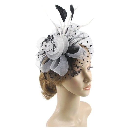 Women Flower Mesh Feather Fascinators Hat Headband and Clip tea Party Headwear_ Hat jehouze 21 