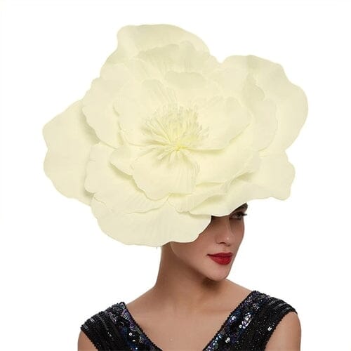 Women Large Flower Fascinators Tea Party Fancy Hats Headwear Hat jehouze Beige
