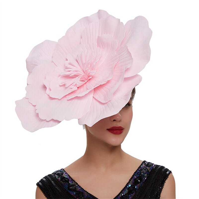 Women Large Flower Fascinators Tea Party Fancy Hats Headwear Hat jehouze Light Pink