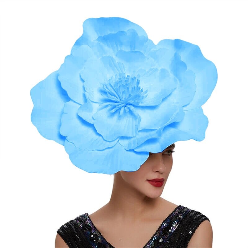 Women Large Flower Fascinators Tea Party Fancy Hats Headwear Hat jehouze Sky Blue
