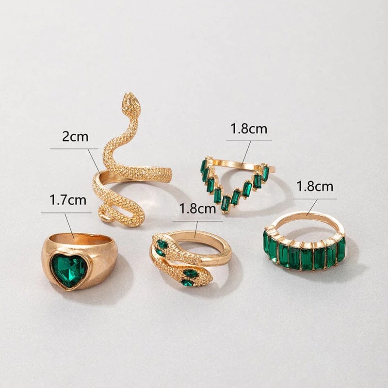 Women Teen Girls Colorful Snake Shape Cute Fashion Knuckle Stacking Ring Set_ Jewelry jehouze 