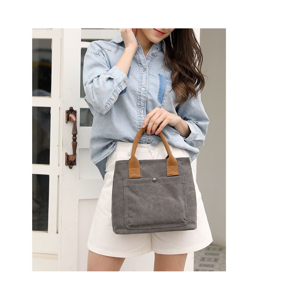 Women's canvas bags retro casual work handbags Tote lightweight top handle purses Handbags & Purses jehouze