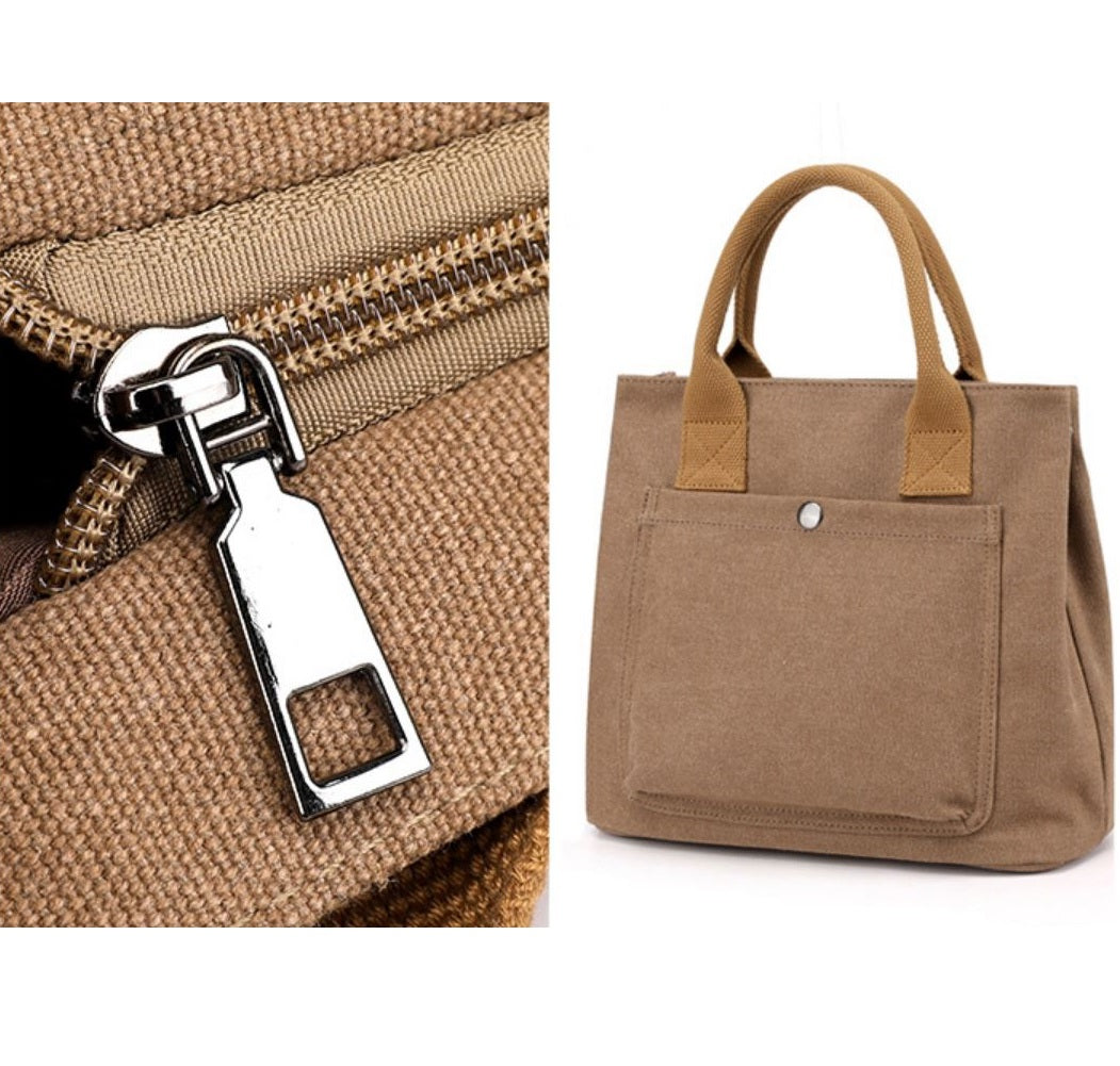 Women's canvas bags retro casual work handbags Tote lightweight top handle purses Handbags & Purses jehouze