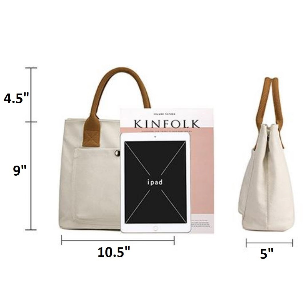 Women's canvas bags retro casual work handbags Tote lightweight top handle purses Handbags & Purses jehouze