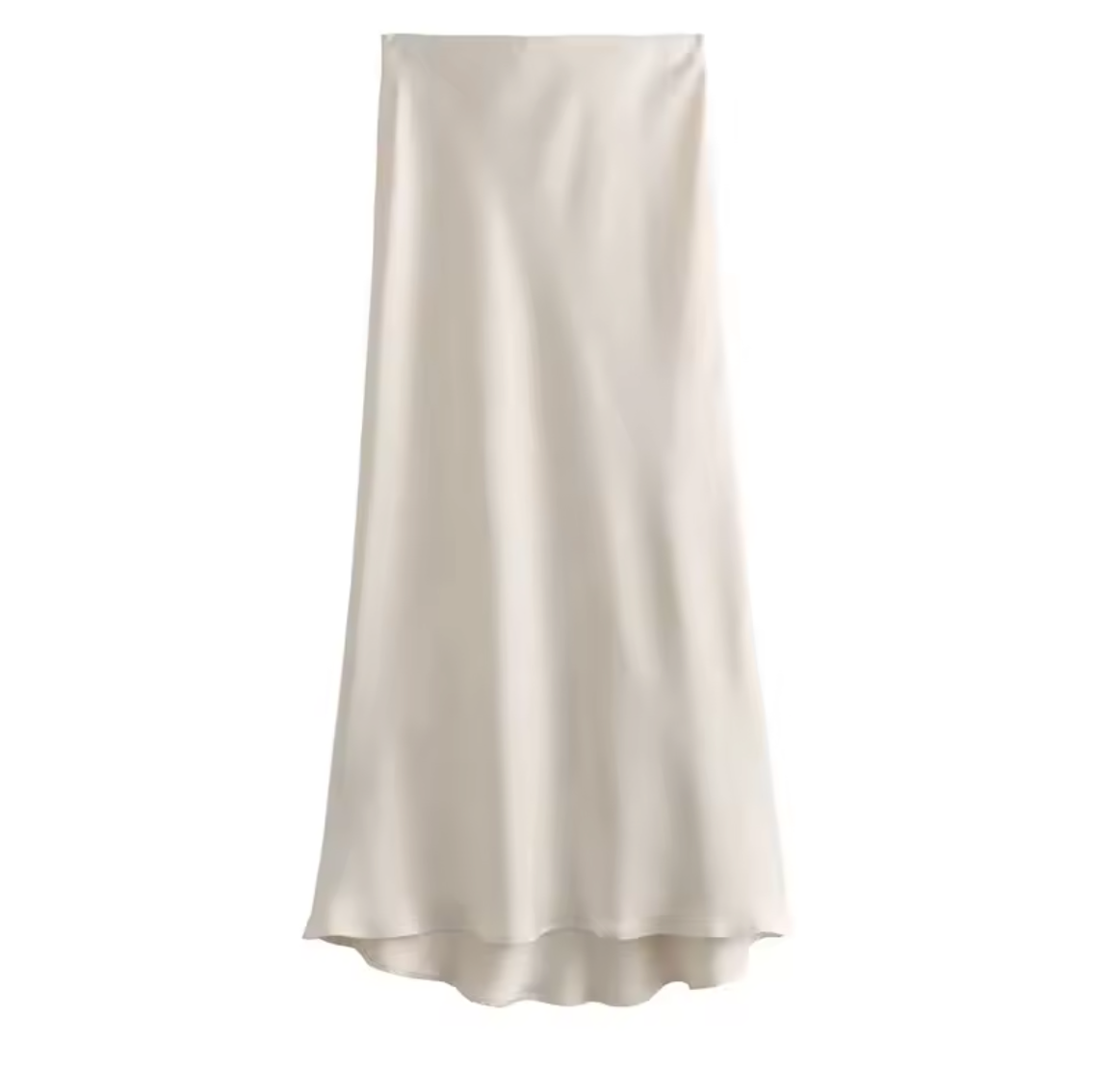 Women Satin High Waist Long Midi Skirt