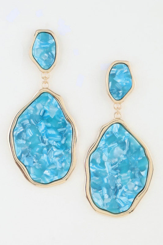 Abstract Crystal Stone Drop Earrings Apparel & Accessories > Jewelry > Earrings jehouze Gold Aqua 