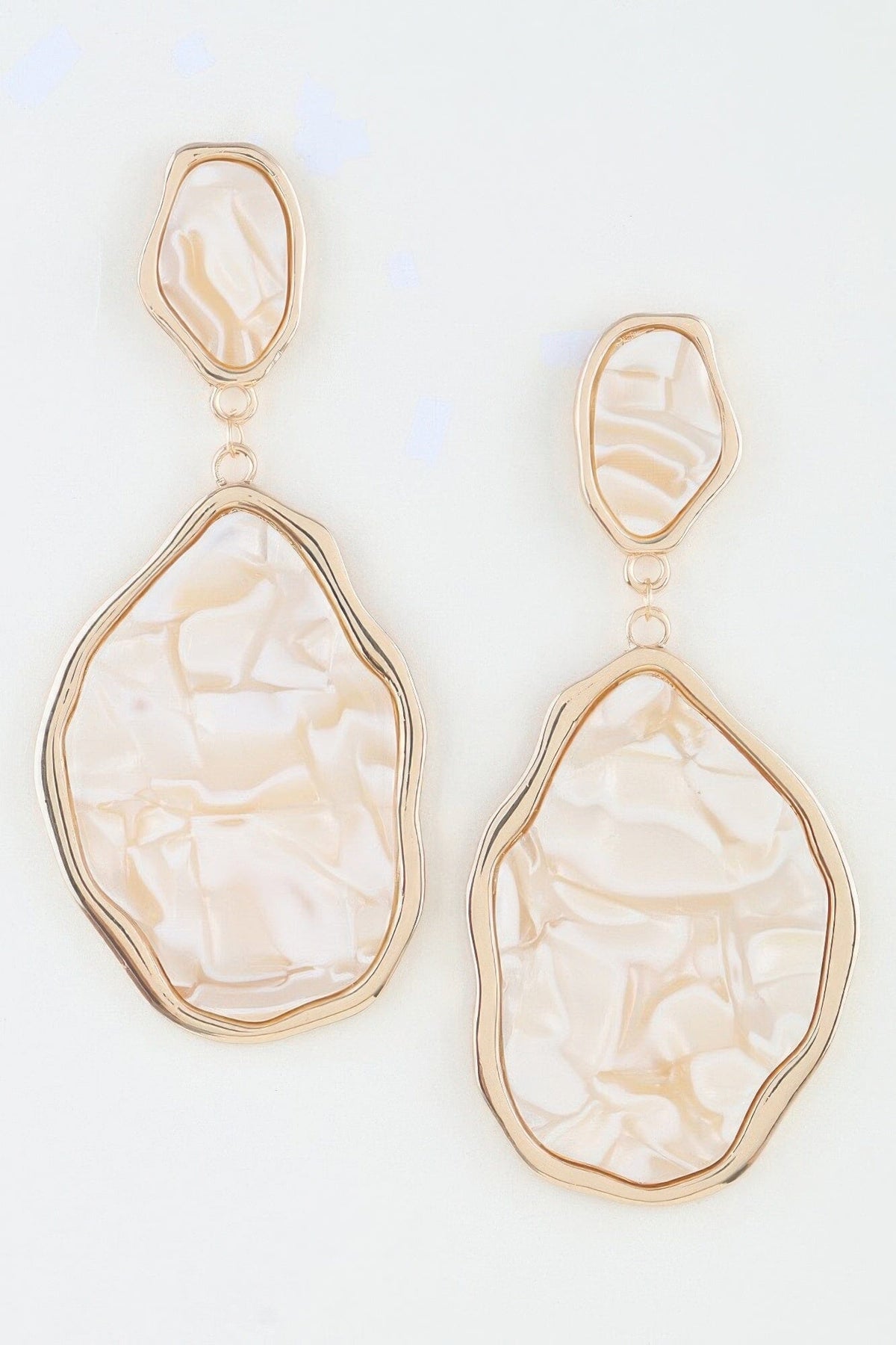 Abstract Crystal Stone Drop Earrings Apparel & Accessories > Jewelry > Earrings jehouze Gold White 