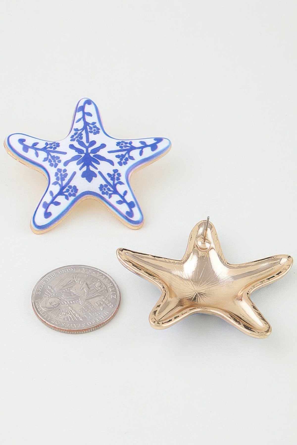 Antique Starfish Stud Earrings Apparel & Accessories > Jewelry > Earrings jehouze Blue 