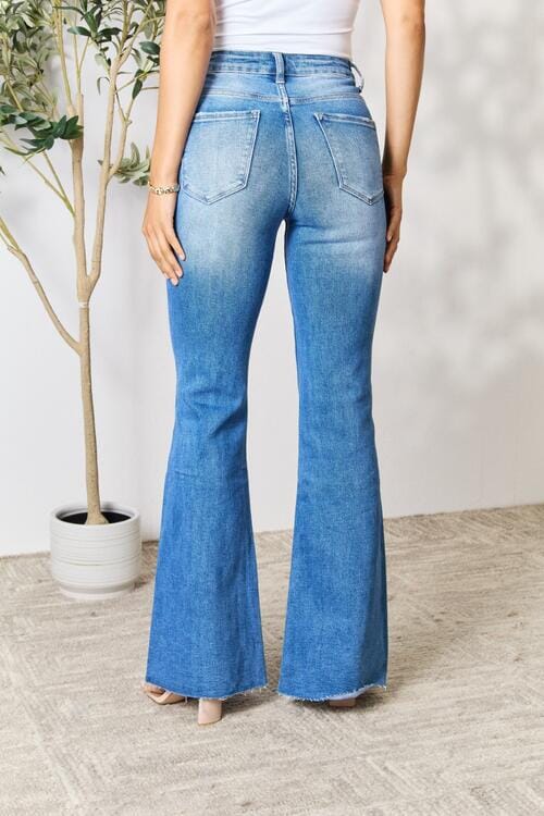 BAYEAS Medium Blue Slit Flare Jeans jeans jehouze 